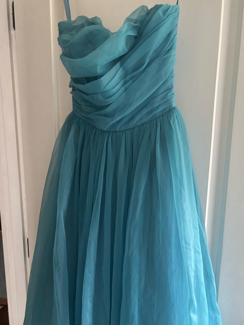Blue organza full skirt 1950’s Lorrie Deb dress Vintage party prom sz S